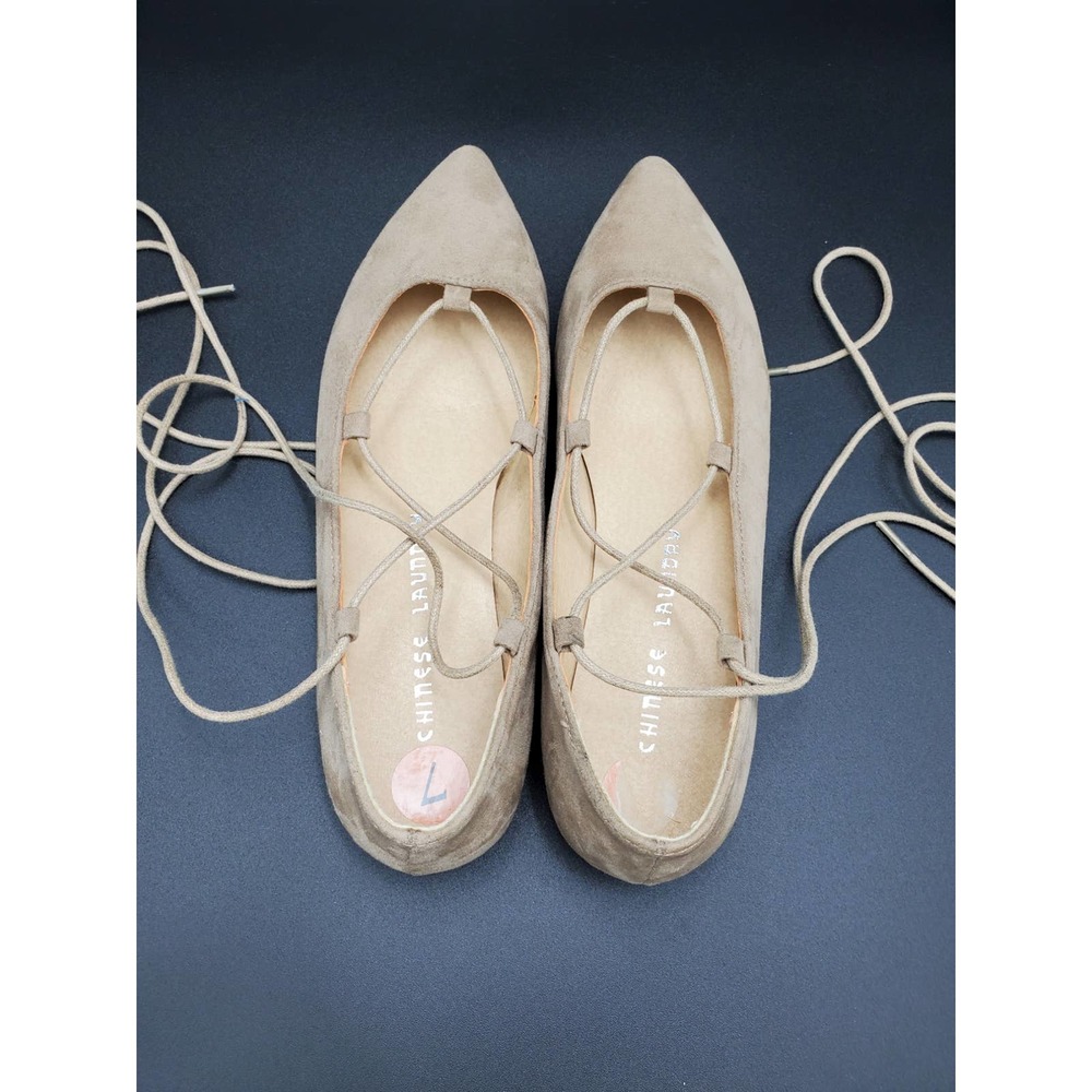 Lace-Up Pointed Toe Chinese Laundry Flats Size 7 - Picture 3 of 5